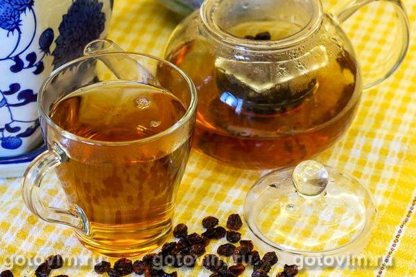 Чай чорний із калиною. Фотографія рецепта